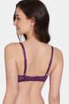 Zivame Primrose Padded Wired 3/4th Coverage Lace Bra - Dark Purple — thumbnail 2